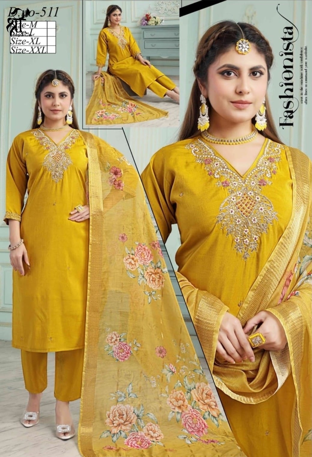 Shree Jee Fancy 3 Pc Straight Set (Rs.945 per piece)