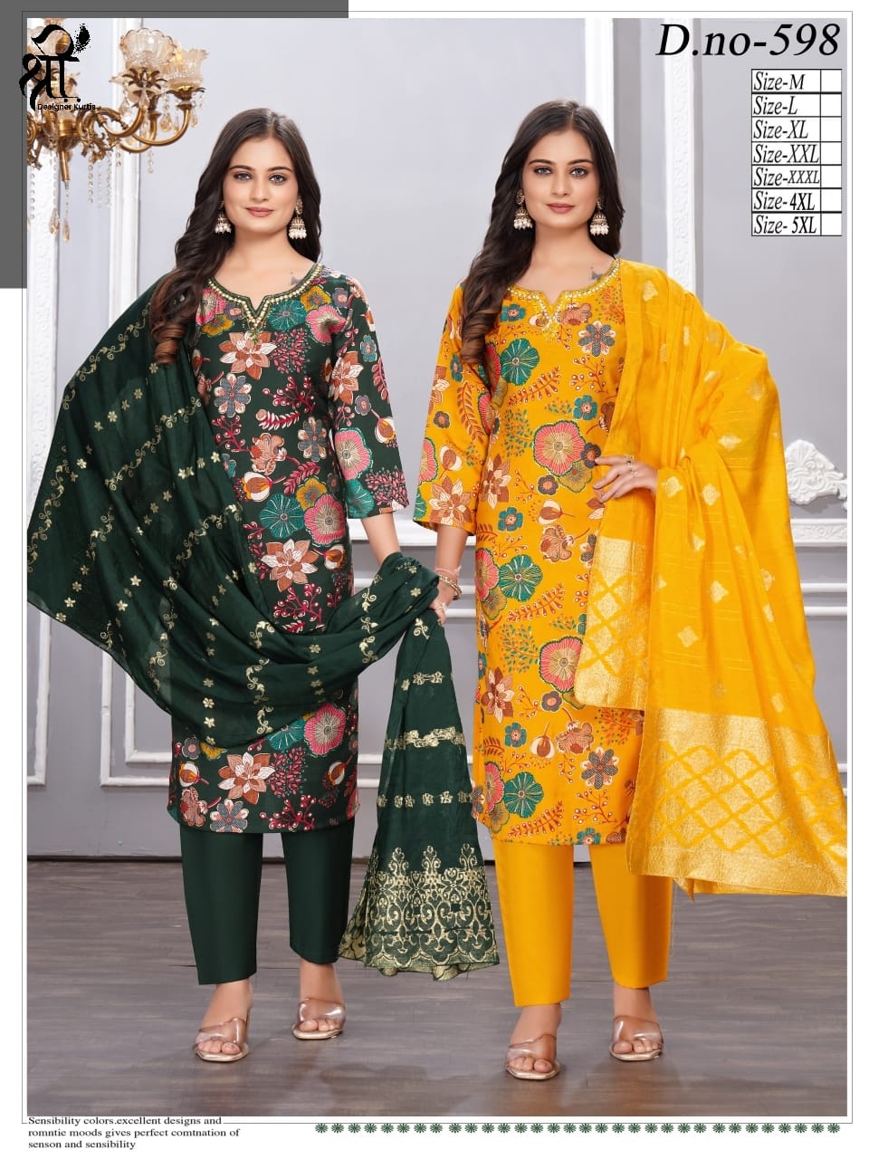 Shree Jee 3 Pcs Kurti Sets Straight Cotton (Rs.645 per piece)